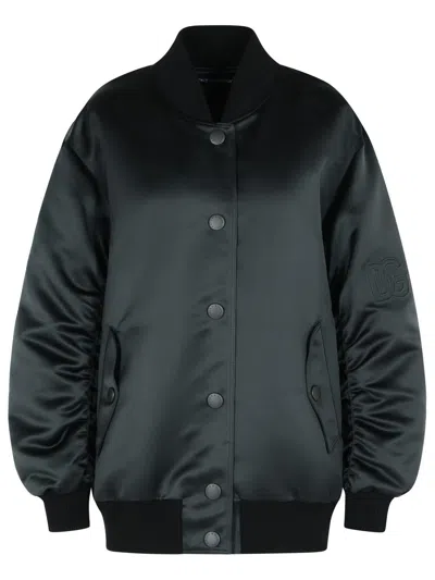 DOLCE & GABBANA DOLCE & GABBANA BLACK POLYESTER BOMBER JACKET WOMEN