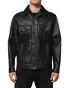 Dolce & Gabbana Black Polyester Button Down Biker Jacket In Black