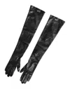 Dolce & Gabbana Black Polyester Elbow Length Mitten Gloves In Black
