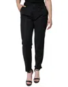 Dolce & Gabbana Black Dress Cropped Straight Straight Pants In Black