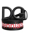 Dolce & Gabbana Black Polyester Logo Print Dg Buckle Belt