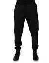 Dolce & Gabbana Black Cotton Stretch Jogger Sweatmen's Men's Pants In Black