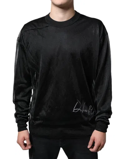 Pre-owned Dolce & Gabbana Black Polyester Pullover Sweatshirt Men's Sweater ()