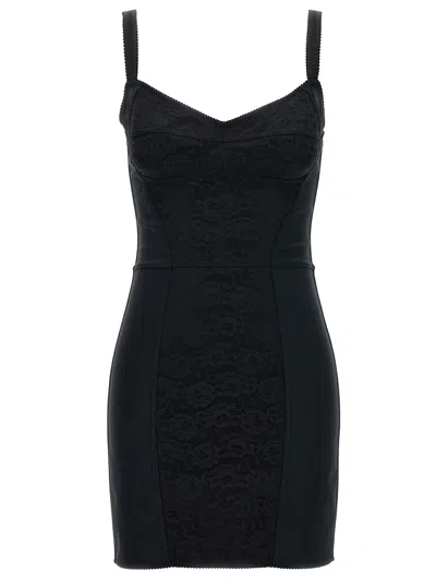 Dolce & Gabbana Black Polyester Short Women's Dress In Blue