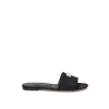 Dolce & Gabbana Black Polyester Slippers In Multi
