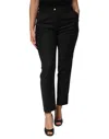 Dolce & Gabbana Black Polyester Tapered Women Trouser Pants In Black