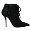 Dolce & Gabbana Black Polyester Boot In Black