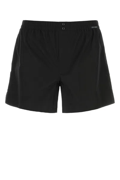 Dolce & Gabbana Black Poplin Boxer