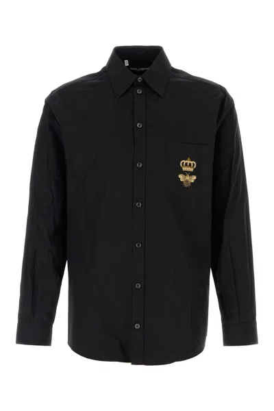 Dolce & Gabbana Black Poplin Shirt