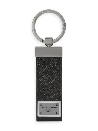 DOLCE & GABBANA BLACK PORTACHIAVI LOGO KEY HOLDER