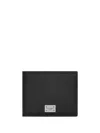 Dolce & Gabbana Black Textured Calf Leather Bi-fold Wallet In Black