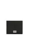 Dolce & Gabbana Black Textured Calf Leather Bi-fold Wallet In Black