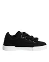 Dolce & Gabbana Black Portofino Low Top Sneakers Women's Shoes In Black