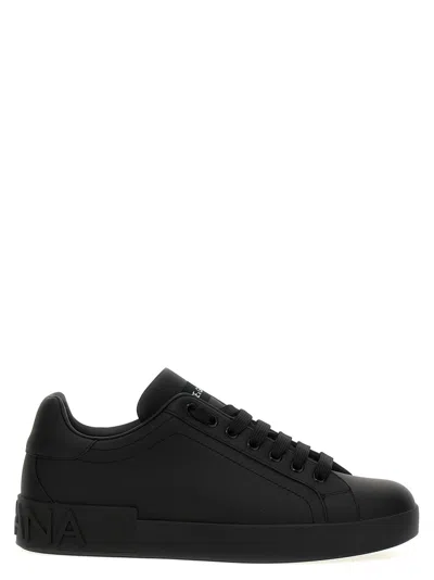 DOLCE & GABBANA BLACK PORTOFINO SNEAKERS