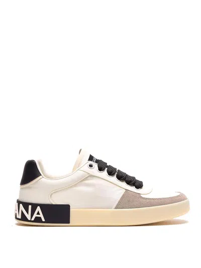 Dolce & Gabbana Low-top Sneakers Portofino In Leather In White