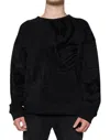 Dolce & Gabbana Black Printed Crew Neck Sweatshirt Sweater In Black
