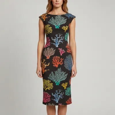 Pre-owned Dolce & Gabbana Black Printed Stretch Cotton Sleeveless Midi Dress S