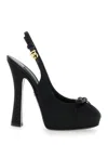 Dolce & Gabbana Satin Slingback Platform Shoes In Multicolor