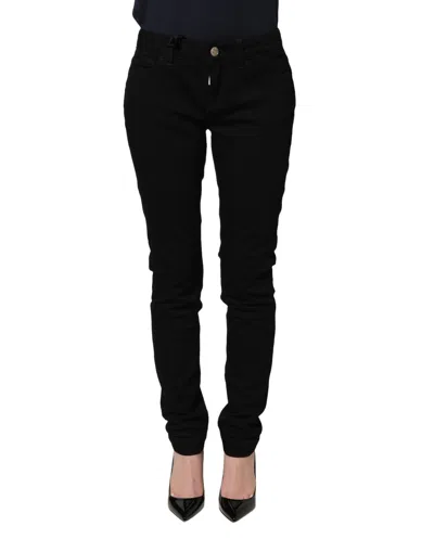 Dolce & Gabbana Black Queen Embroidery Pretty Denim Jeans