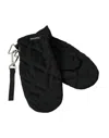 Dolce & Gabbana Black Quilted Nylon Wrist Length Mitten Gloves In Black