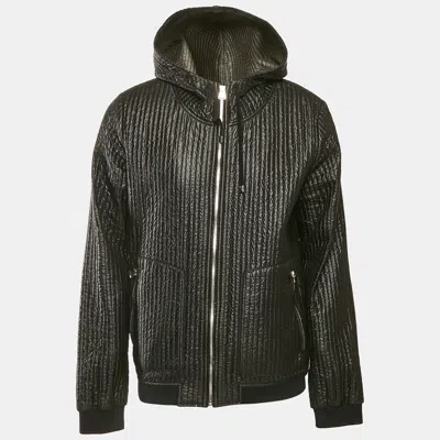 Pre-owned Dolce & Gabbana Black Quilted Nylon Zip Front Hooded Jacket Xxxl