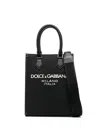 Dolce & Gabbana Leather Bag With Logo On The Front In Black