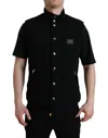 Dolce & Gabbana Black Rayon Buttoned Vest Logo Jacket In Black