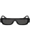 Dolce & Gabbana Black Rectangular-frame Tinted Sunglasses In Black