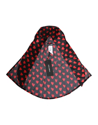 DOLCE & GABBANA DOLCE & GABBANA BLACK RED HEARTS POLYESTER WOMEN'S HAT