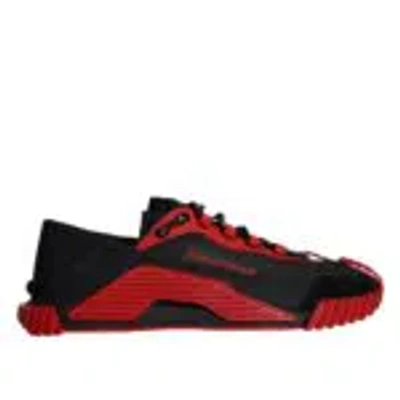 Dolce & Gabbana Black Red Ns1 Low Top Trainers Men Shoes In White