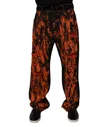 Dolce & Gabbana Black Red Tie Dye Cotton Straight Denim Men's Jeans