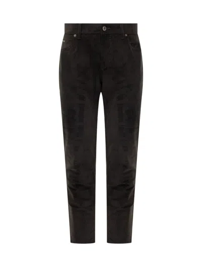 DOLCE & GABBANA MEN BLACK REGULAR FLAT FRONT PANTS