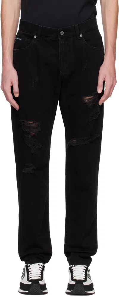 Dolce & Gabbana Black Regular Jeans In G8ll3