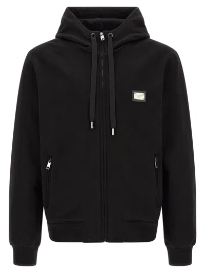 Dolce & Gabbana Plate Windbreaker Jacket Mens In Black