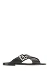 Dolce & Gabbana Leather Sandal In Black