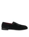 DOLCE & GABBANA BLACK RUNWAY VELOUR AMALFI LOAFERS SHOES