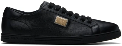 Dolce & Gabbana Low Sneakers In Black Leather