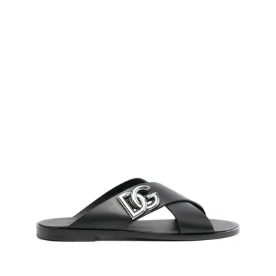 DOLCE & GABBANA DOLCE & GABBANA BLACK SANDALS MEN