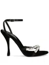 Dolce & Gabbana Keira 105 Satin Sandals With Gemstone Embellishments In Black