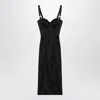 Dolce & Gabbana Satin Bustier Longuette Dress In Black