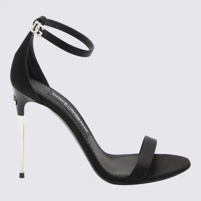 Dolce & Gabbana Black Satin Keira Sandal