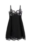 Dolce & Gabbana Black Lace-trimmed Slip Mini Dress In Black