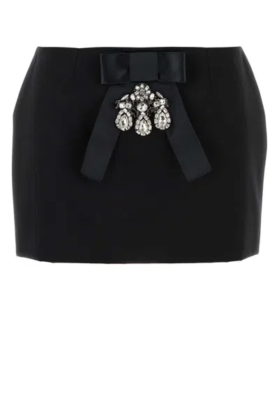 DOLCE & GABBANA DOLCE & GABBANA BLACK SATIN MINI SKIRT