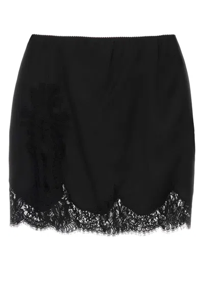 Dolce & Gabbana Black Satin Mini Skirt