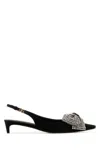 Dolce & Gabbana Satin Slingbacks With Rhinestone Embellishment