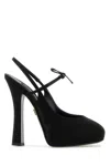 Dolce & Gabbana Vally 105 Satin Slingback Pumps In Neronero