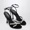 Dolce & Gabbana Black Satin Sandal With Stones