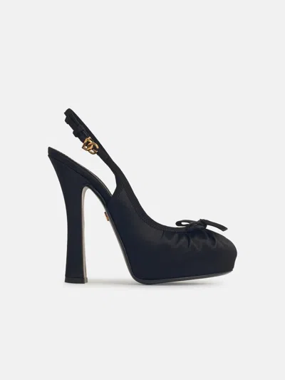 Dolce & Gabbana Black Satin Sandals
