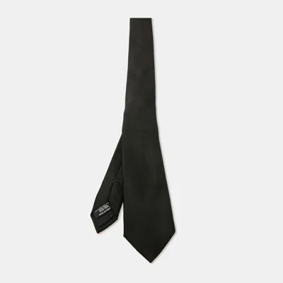 Pre-owned Dolce & Gabbana Black Satin Silk Skinny Tie