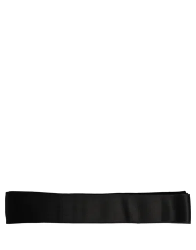 Dolce & Gabbana Black Satin Silk Wide Band Waist Cintura Belt